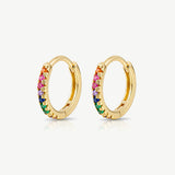 MUCHV gold rainbow hoop earrings small - British product