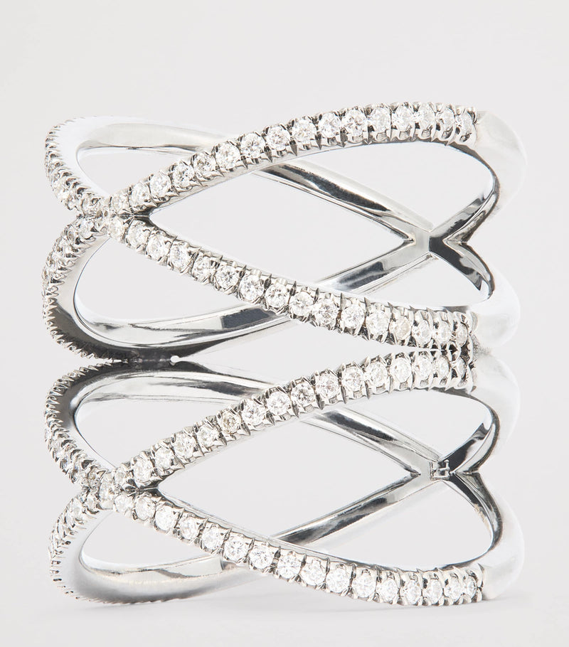 Eva Fehren blackened white gold diamond XX ring - British product