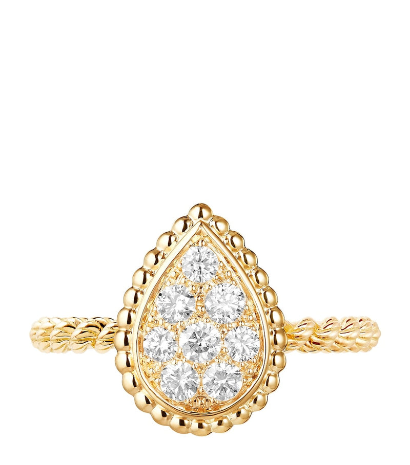 Boucheron Serpent Bohème 18kt gold diamond ring, imported from the UK