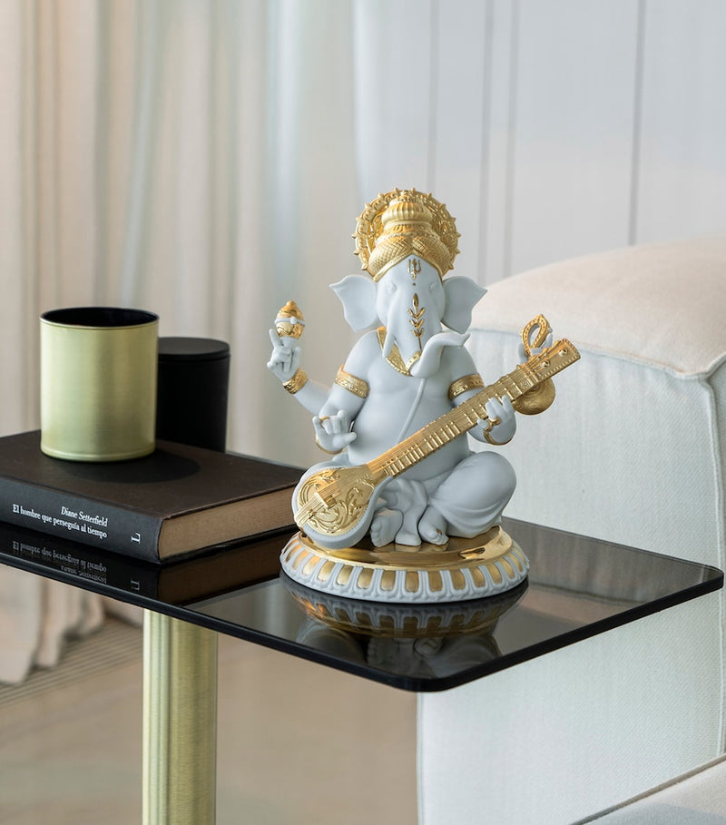 Lladró Veena Ganesha figurine H23cm, imported from the UK