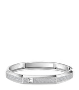 Harrods Messika Moderniste Medium White Gold Diamond Pavé Bangle (1.25ct)- Buy online at McGrocer