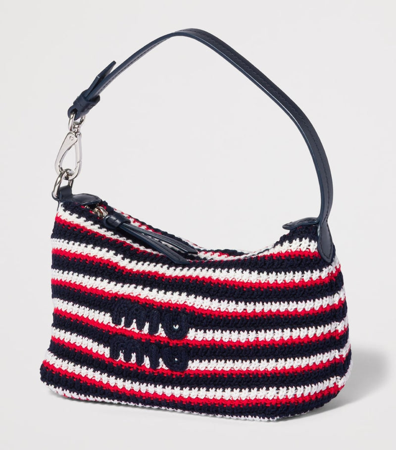 Miu Miu crochet leather logo pouch, UK version