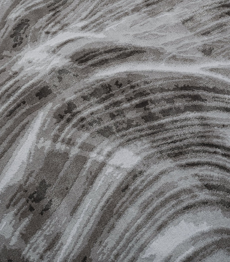 The Rug Company wool-silk falls graphite shaped rug 2.74m x 1.83m (British brand)