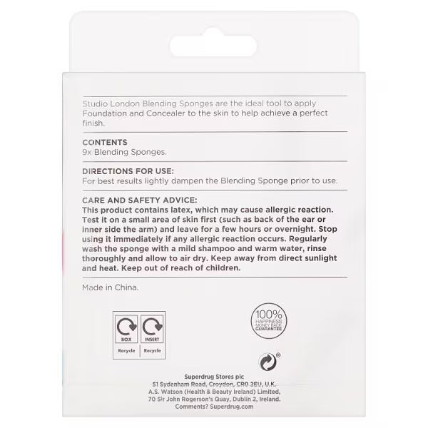 Studio London makeup blending sponges 9 pack (British brand)