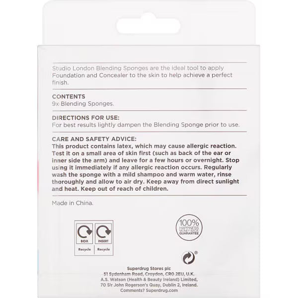 Studio London makeup blending sponges 9 pack (British brand)