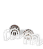 Miu Miu M logo stud earrings optical white, UK version
