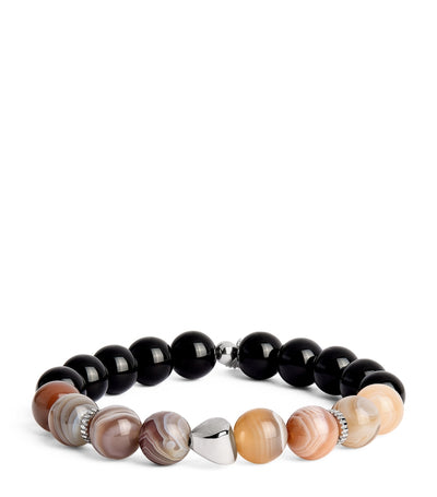 Harrods Tateossian Rhodium Silver and Botswana Agate Bracelet- Buy online at McGrocer