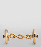 Deakin & Francis yellow gold sapphire chain-link cufflinks, UK version