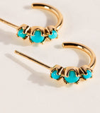 Jennifer Meyer mini turquoise hoop earrings 18k gold, UK version