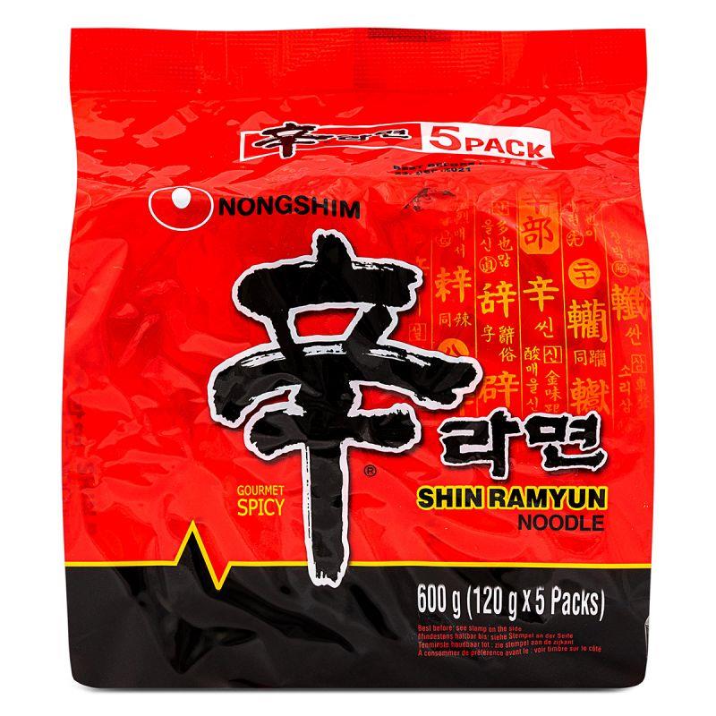 Nongshim Shin Ramyun instant noodles pack of 5, imported from the UK