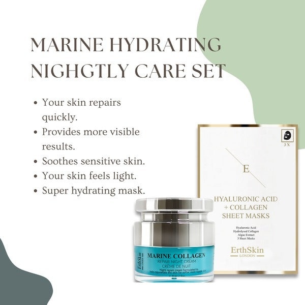 ErthSkin Marine Collagen Night Cream and Mask Set 50ml - British product