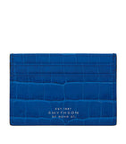 Smythson Leather Mara Flat Card Holder croc-embossed calf leather - British product