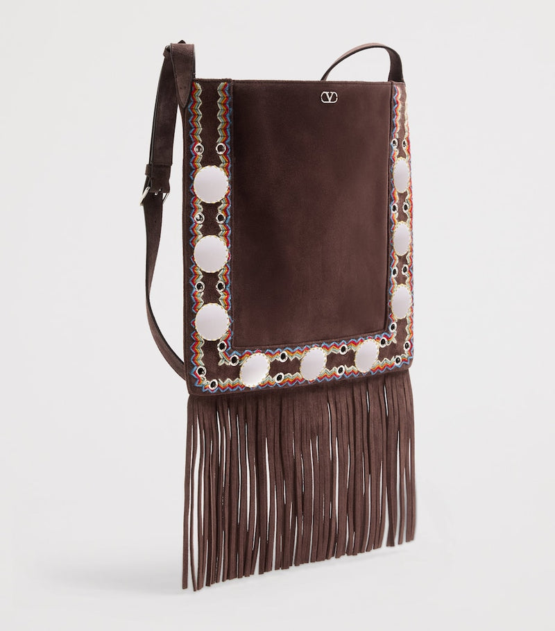 Valentino Garavani medium suede Nellcôte cross-body bag, imported from the UK