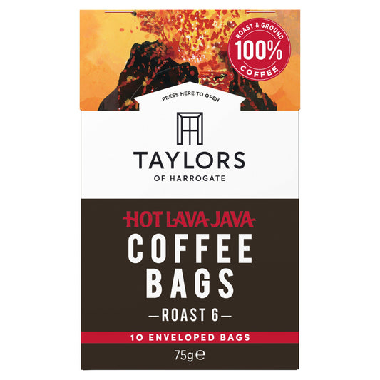 Taylors of Harrogate Hot Lava Java Coffee Bags x10 All coffee Sainsburys   