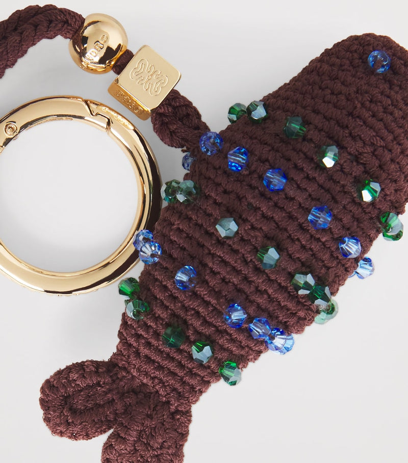 Sandro Paris crochet fish keyring with beads, imported from the UK