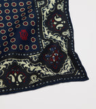 Dunhill mulberry silk floral medallion pocket square, UK version