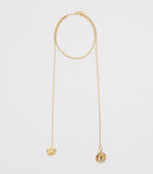 Chloé Medals scarf necklace gold-tone brass, imported from the UK