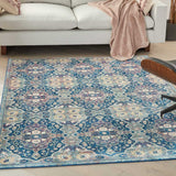 Ankara Blue Patterned Rug in 2 Sizes - McGrocer