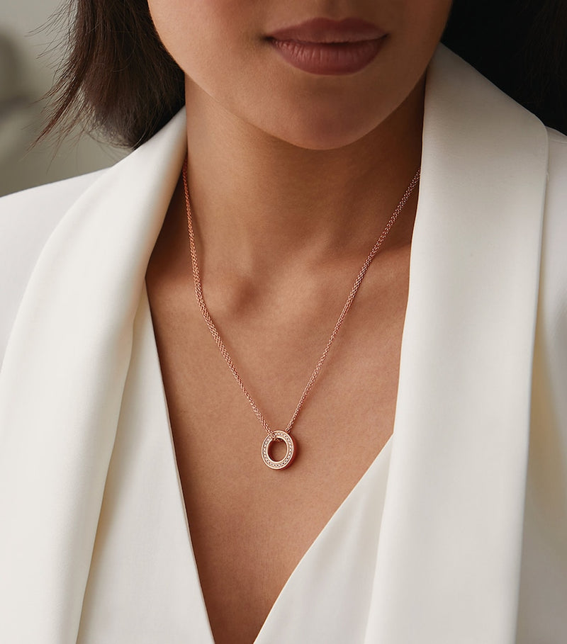 Boodles Roulette rose gold diamond pendant necklace - British product