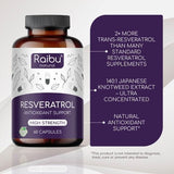 RAIBU resveratrol supplement 60 capsules, UK version
