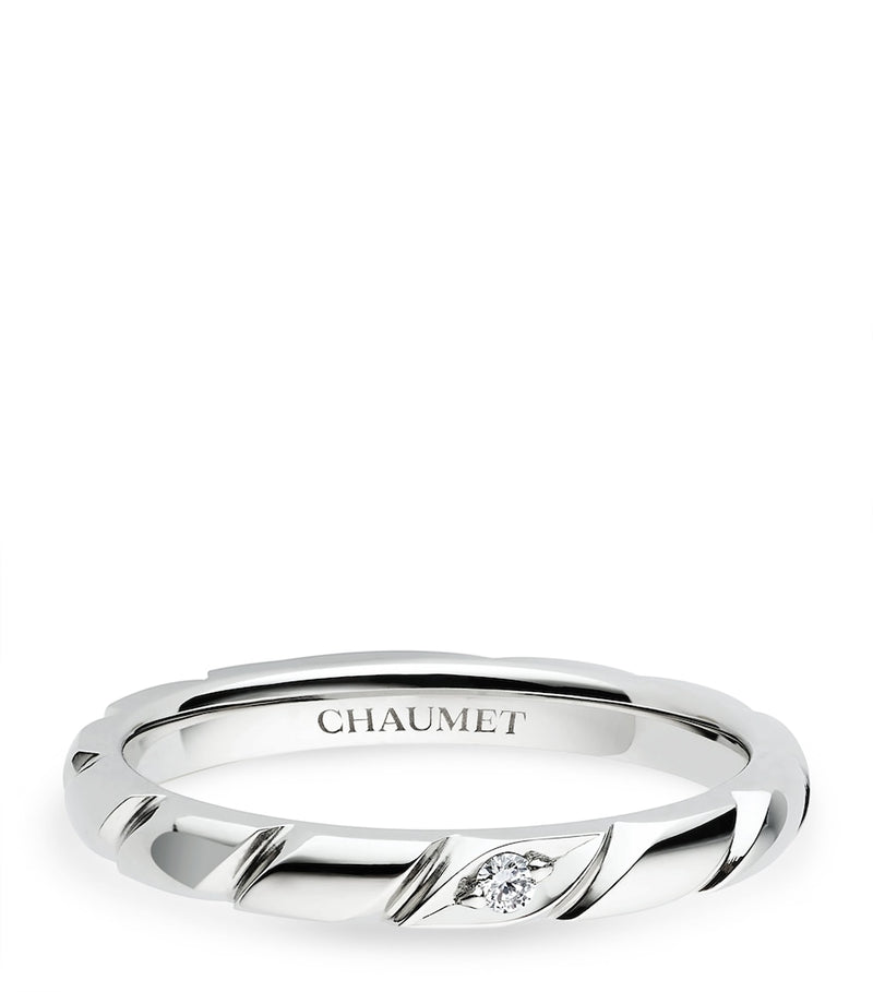 Chaumet Torsade de Chaumet platinum diamond wedding band, imported from the UK