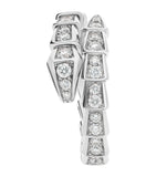 Bvlgari white gold and pavé diamond snake-scale ring - British product