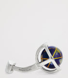 Tateossian globe cufflinks sterling silver lapis lazuli, imported from the UK