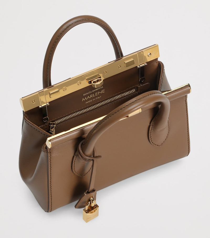 Dolce&Gabbana Marlene top-handle bag calf leather gold-tone hardware - British product