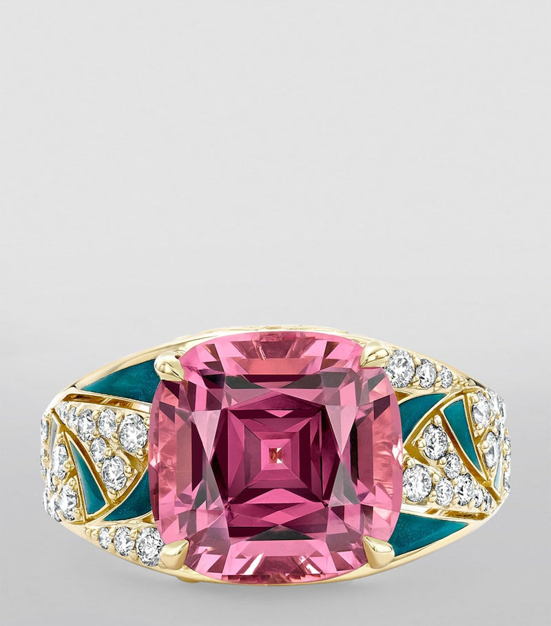 Boodles Prague ring with purple garnet and diamonds (British brand)