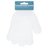 Superdrug white PET body gloves for gentle skin cleansing (British brand)