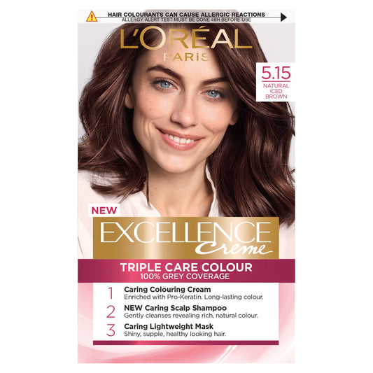L'Oreal Paris Excellence Permanent Hair Dye Natural Iced Brown 5.15 Beauty at home Sainsburys   