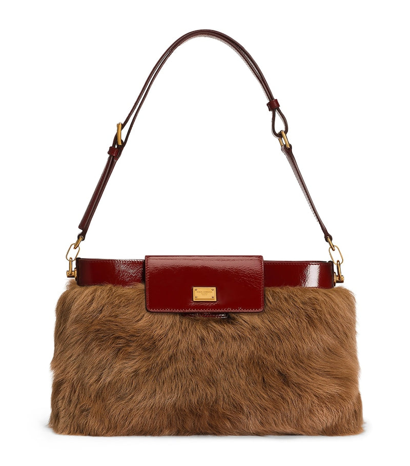 Dolce&Gabbana Vittoria shoulder bag in lamb fur and calfskin, UK version