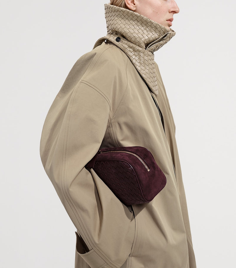Bottega Veneta large leather Nodo pouch with Intrecciato weave, imported from the UK