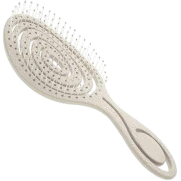 Straw detangling hairbrush with flexible head and soft bristles (British brand)