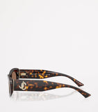 Jimmy Choo Havana oval sunglasses with crystal logo (British brand)
