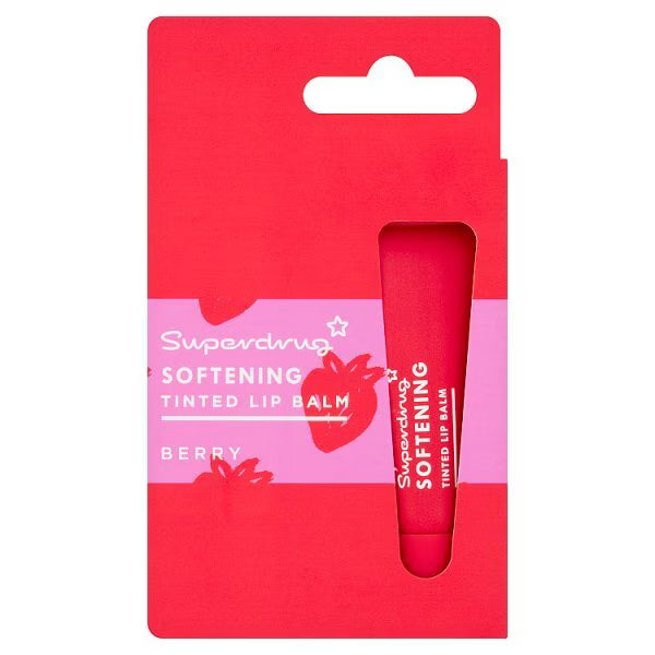 Superdrug tinted lip balm berry shade moisturising tube (British brand)