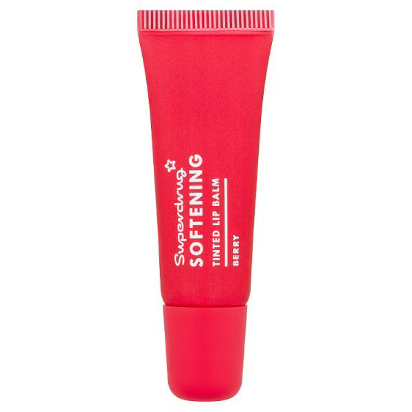 Superdrug tinted lip balm berry shade moisturising tube (British brand)