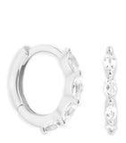 Astrid & Miyu white gold and topaz hoop earrings - British product