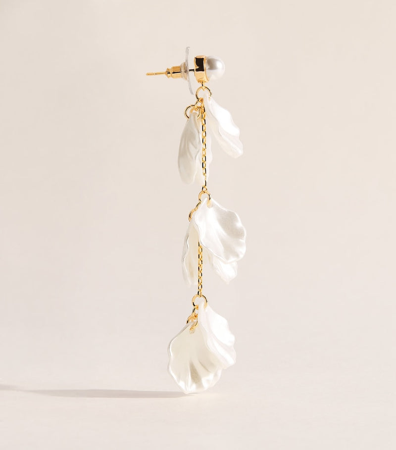 Self-Portrait faux pearl petal drop earrings (British brand)