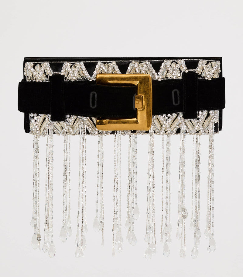 Balmain Anthem embellished clutch bag (British brand)