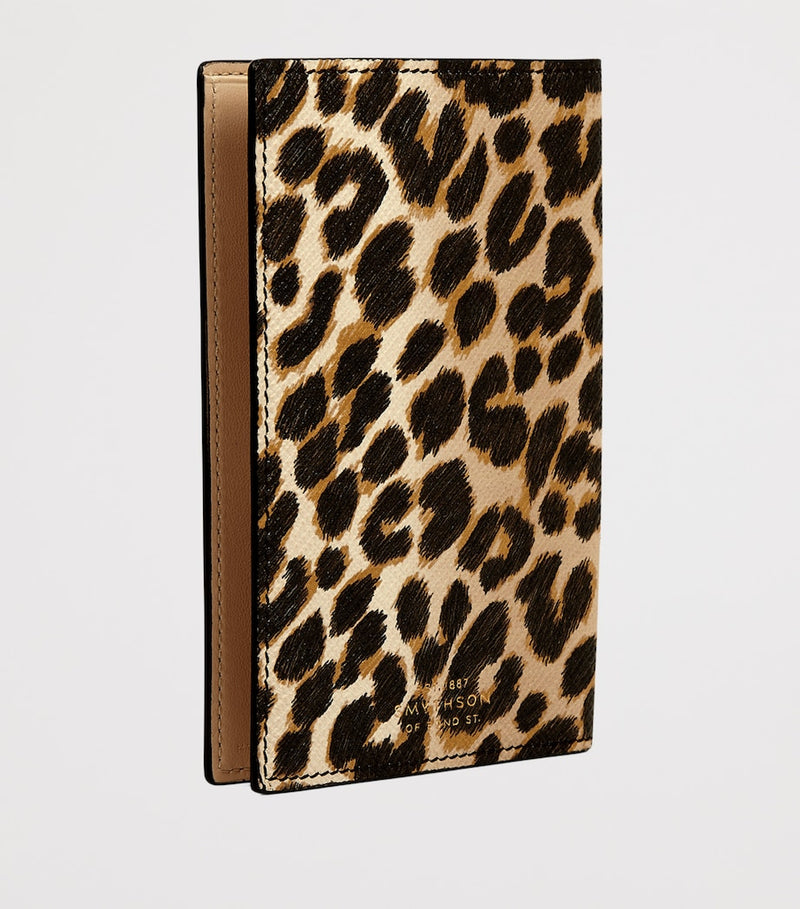 Smythson leopard print passport cover 14.5x10cm, UK version