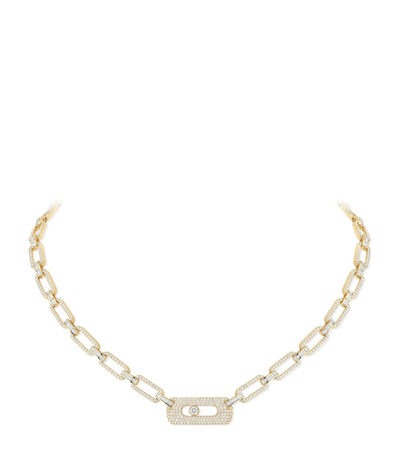 Messika Move Link yellow gold diamond necklace 4.50ct (British brand)