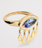 Jacquie Aiche gold diamond tanzanite evil eye ring - British product