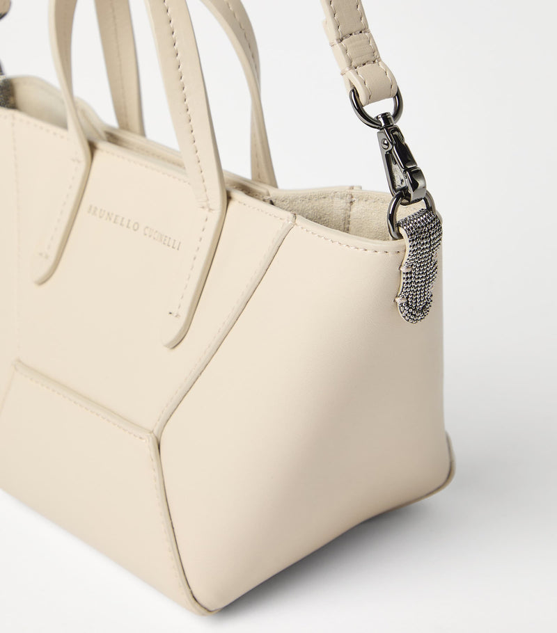 Brunello Cucinelli mini calfskin BC Duo tote bag, imported from the UK