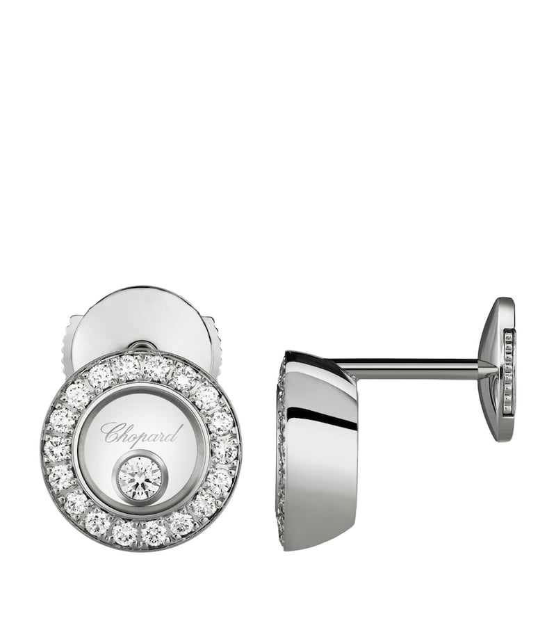 Chopard Happy Diamonds pavé earrings white gold, UK version