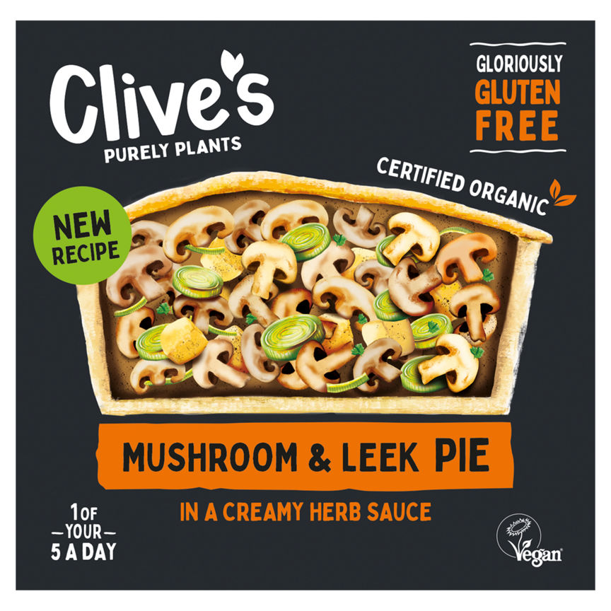 Clive's Organic Gluten Free Mushroom & Leek Pie - McGrocer