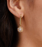 Annoushka yellow gold diamond daisy earring drops, imported from the UK