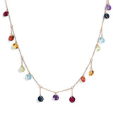 Harrods Persée Yellow Gold and Multicoloured Gemstone Fourteen Chakra Necklace- Buy online at McGrocer