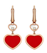 Harrods Chopard Rose Gold and Diamond Happy Hearts Earrings- Buy online at McGrocer