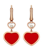 Chopard rose gold diamond Happy Hearts earrings, imported from the UK